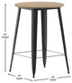 Declan Commercial Indoor/Outdoor Round Bar Top Table, 30", Brown/Black