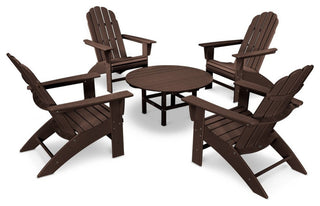 Polywood Vineyard 5-Piece Oversized Adirondack Set, Mahogany