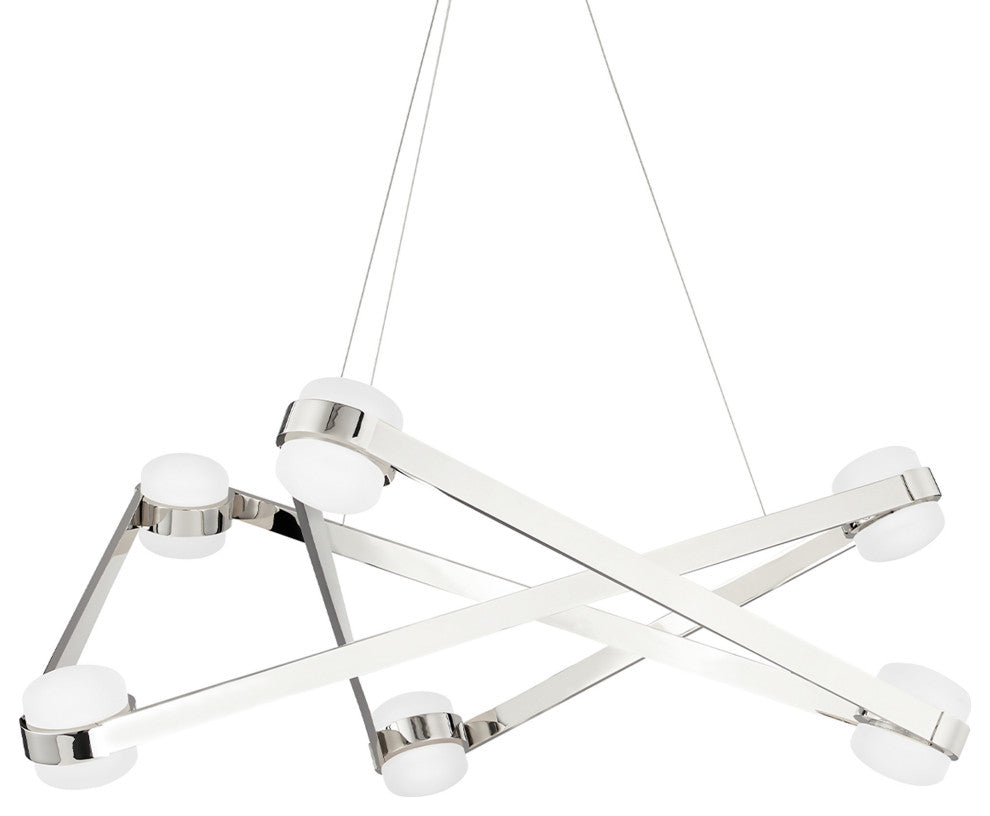 Orbit 6-Light Chandelier Polished Nickel Finish