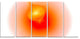 Red Luminous Misty Sphere, Abstract Canvas Art Print, 60"x28", 5 Panels