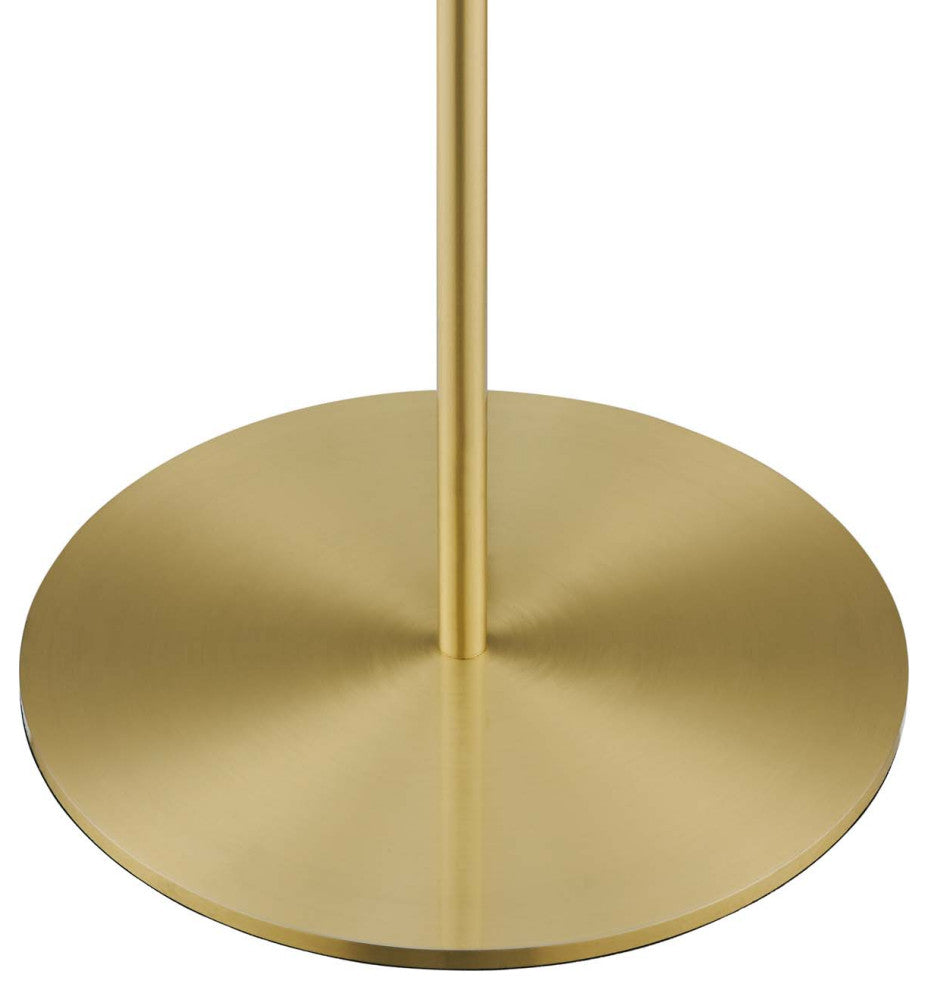 Floor Lamp Light, White Gold, Glass, Modern, Mid Century Bistro Hospitality