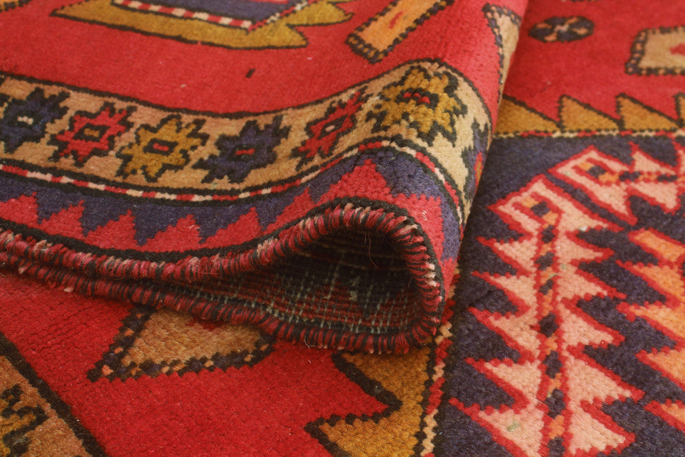 Fine Vintage Distressed Imad Red/Beige Runner, 3'3x9'3