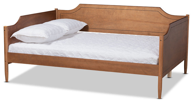 Lachlan Classic Farmhouse Wood Full Daybed, Walnut Brown, No Trundle
