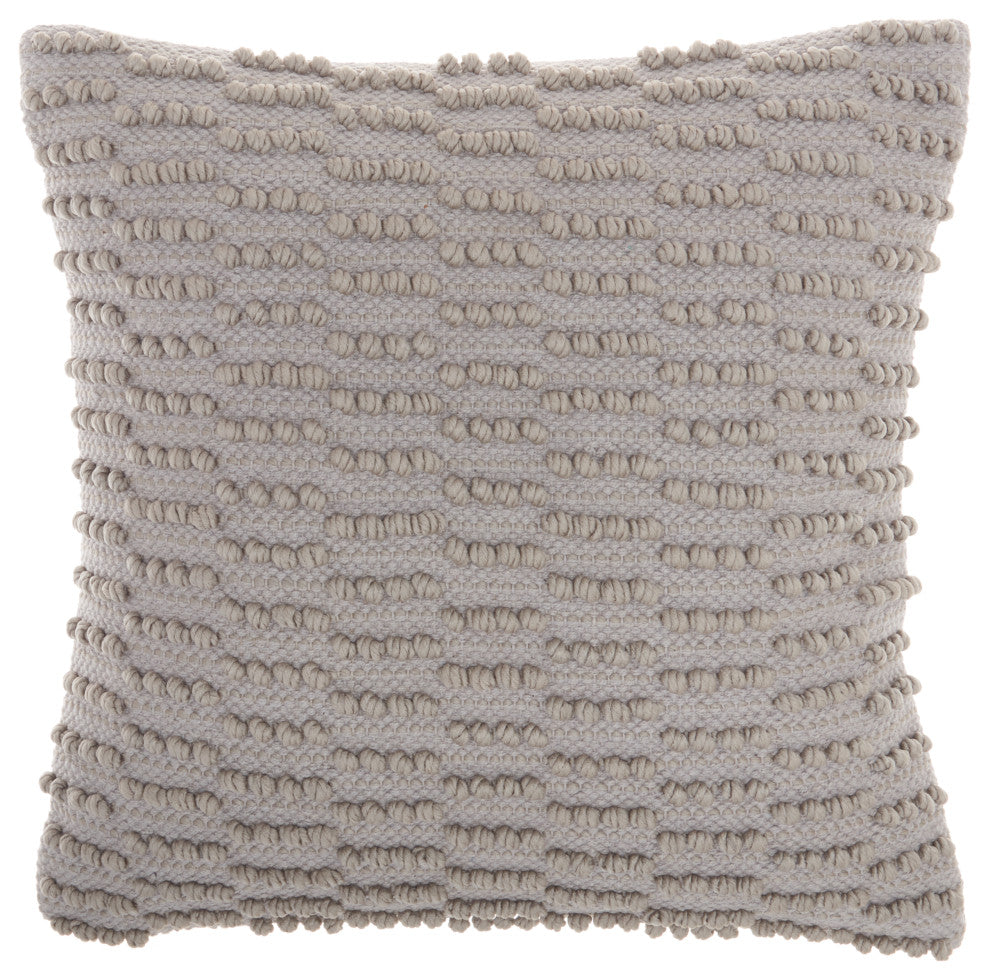 Mina Victory GC380 Throw Pillow, Light Grey, 18"X18"