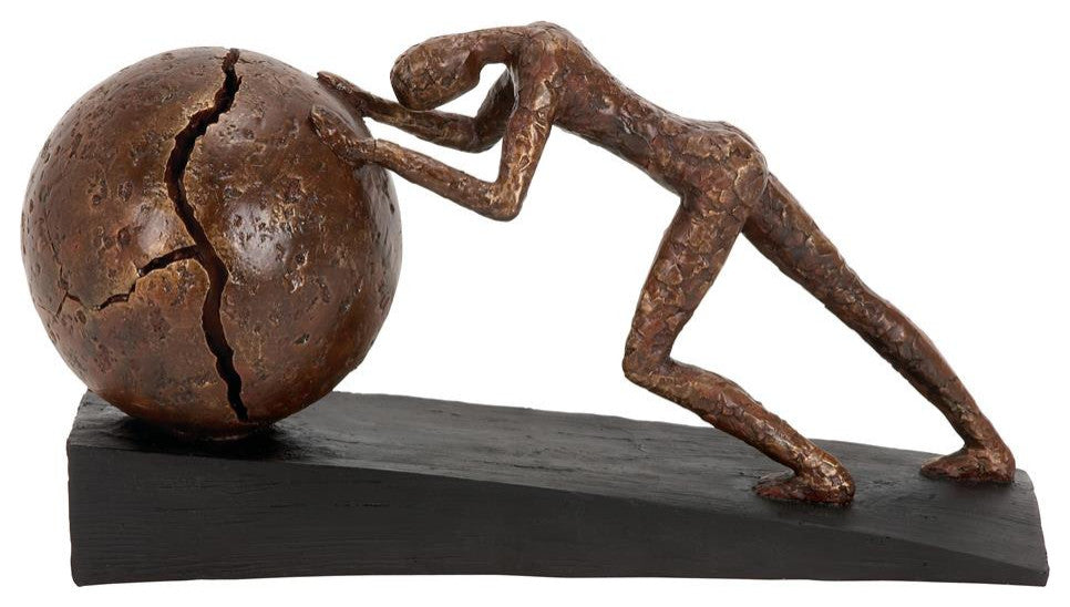 Brown Polystone Industrial People Sculpture