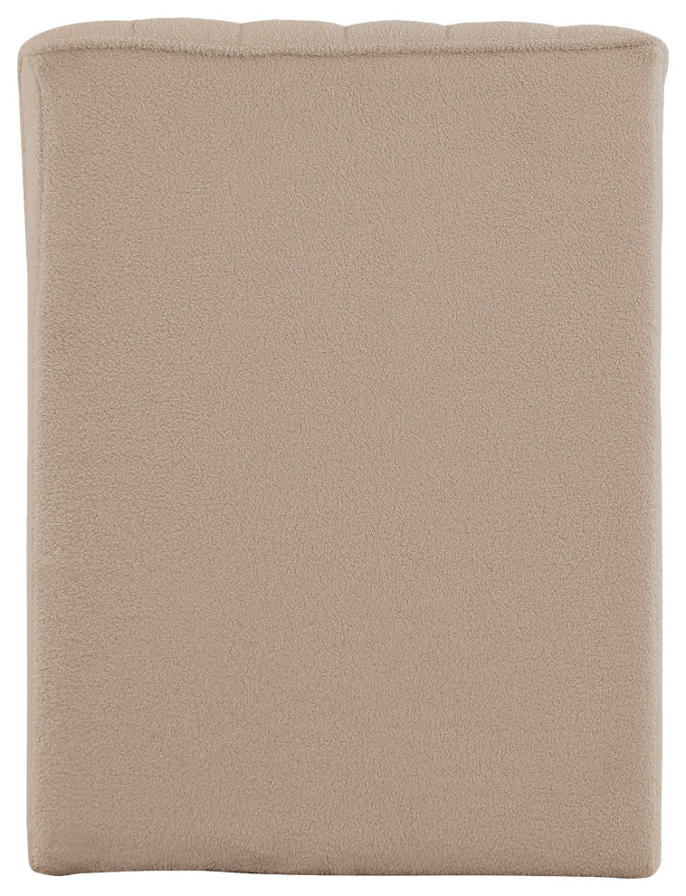 Orian Teddy Fabric Upholstered Chaise, Beige