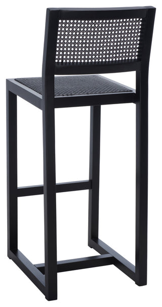 Safavieh Seika Rattan Bar Stool, Black