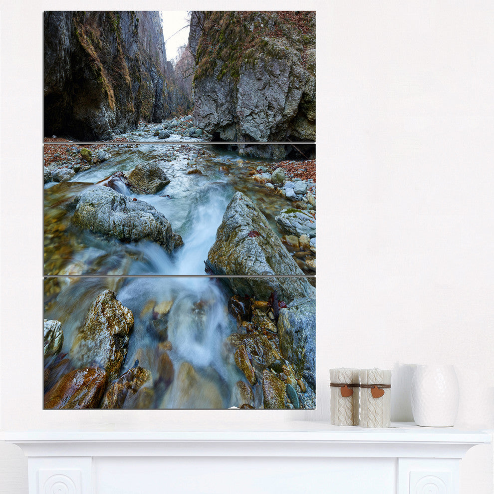 "Blue Water in River" Photography Canvas Print, 3 Panels, 28"x36"
