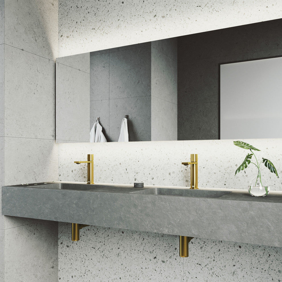 VIGO Halsey 8" H Single Handle Single Hole Bathroom Faucet, Matte Brushed Gold, Without Extras