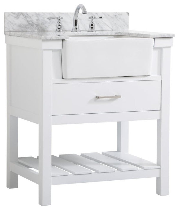 Home Living 22" Farmhouse White-Light Bathroom Vanity