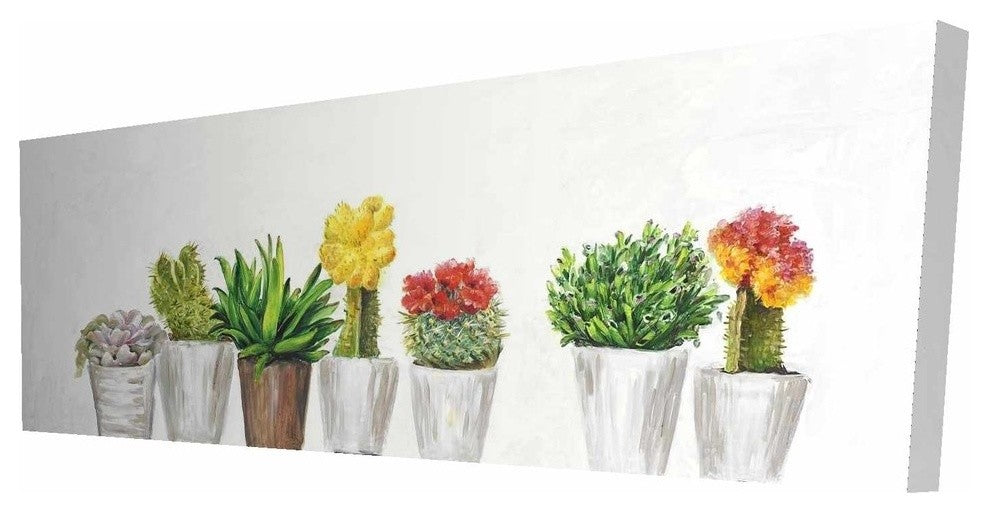Small Cactus and Succulents Print on Wrapped Canvas