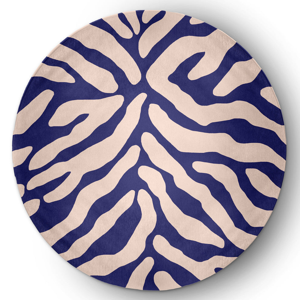 Animal Stripe Spring Chenille Rug, Purple, 5' Round