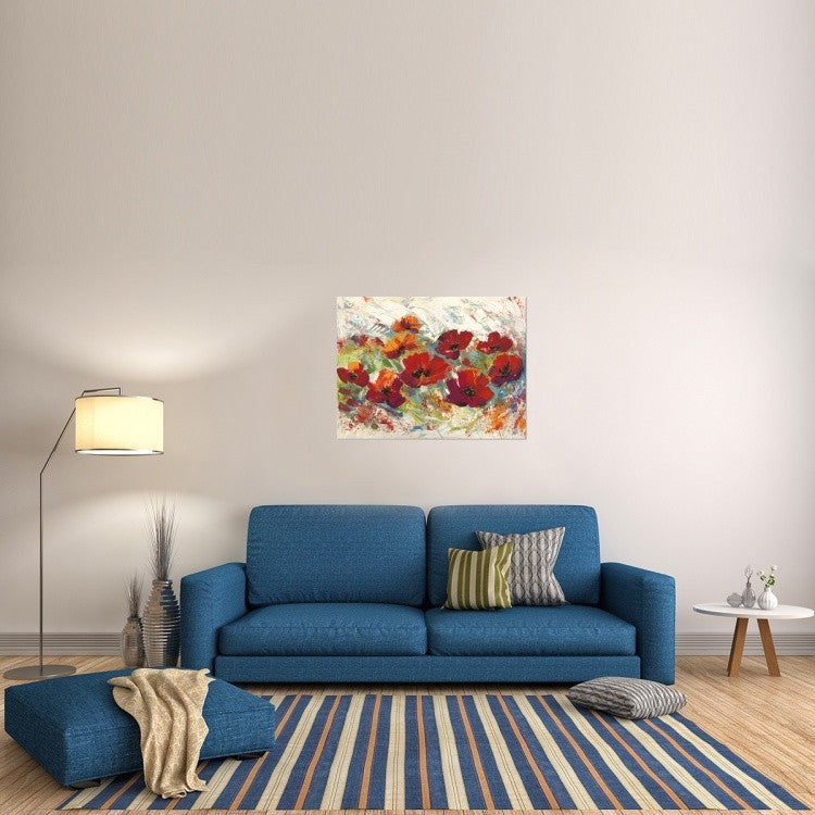 "Papaveri in Estate" Stretched Canvas Giclee by Luigi Florio, 40x30"