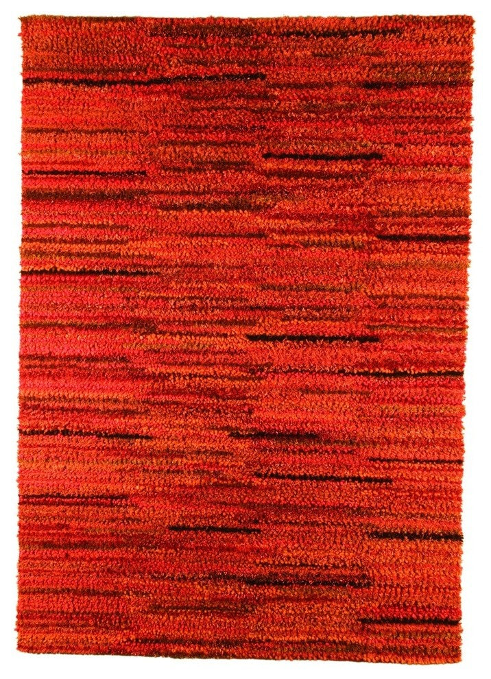 Hand Woven Rust Wool Area Rug