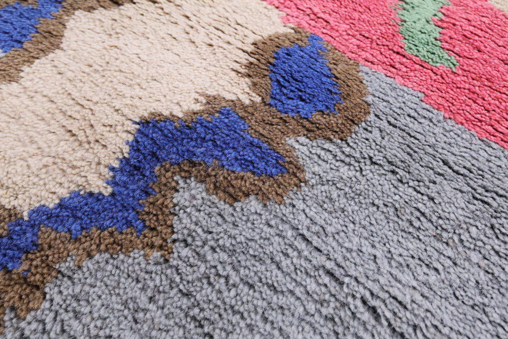 9' 1" X 12' 2" Moroccan Hand Knotted Wool Rug - Q13100
