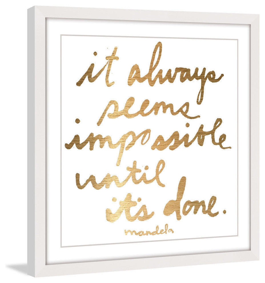 "Impossible Until It's Done" Framed Painting Print, 18"x18"