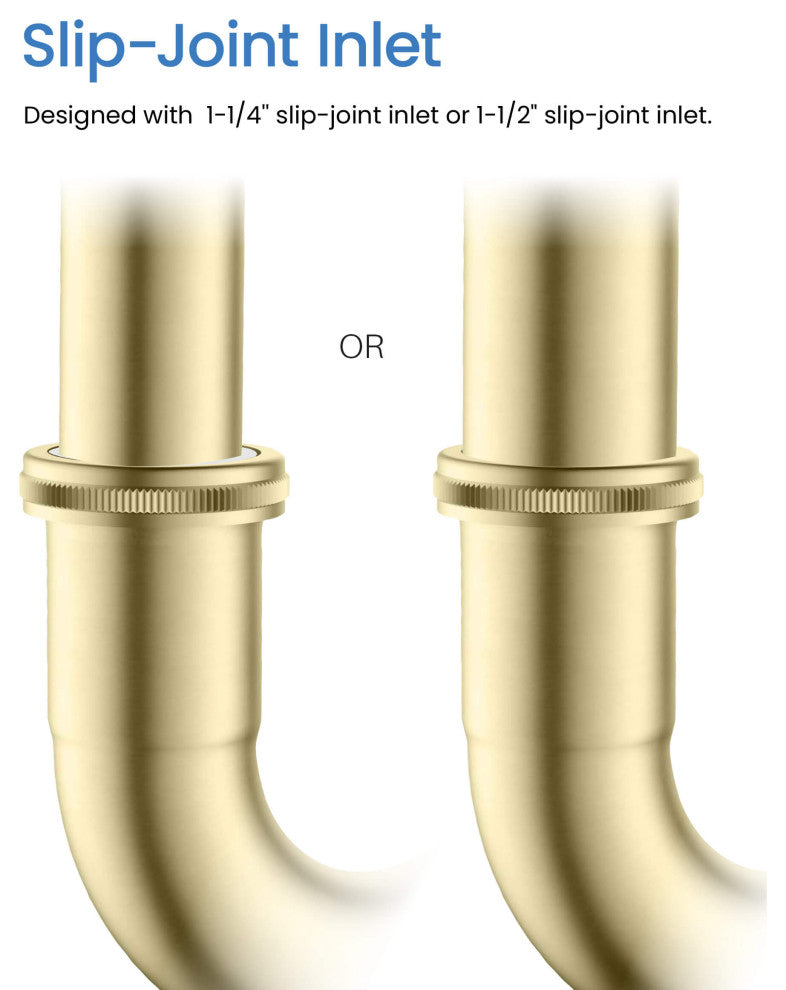 Kibi 1-1/2" P-Trap, Brushed Gold