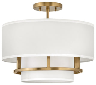 Hinkley Lighting 38893 Graham 3 Light 16"W Semi-Flush Drum - Lacquered Brass
