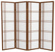 5' Tall Double Cross Shoji Screen, Walnut, 4 Panels