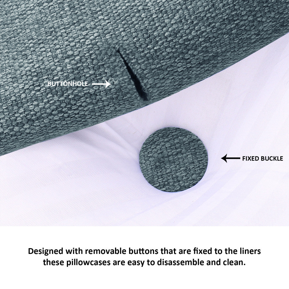 Bed Rest Reading Wedge Pillow for Headboard Daybed Dorm Light Gray Linen Blend, 59x20x8