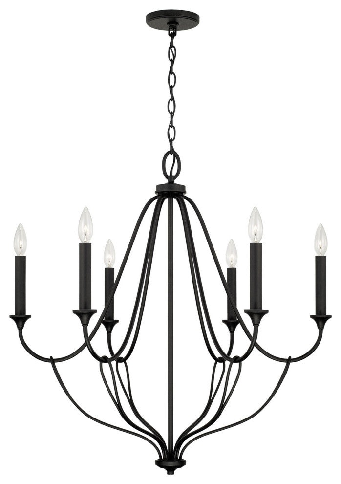 Capital Lighting Bentley 6-Light Chandelier 441661BI Black Iron