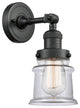 Small Canton 1-Light Sconce, Matte Black, Clear