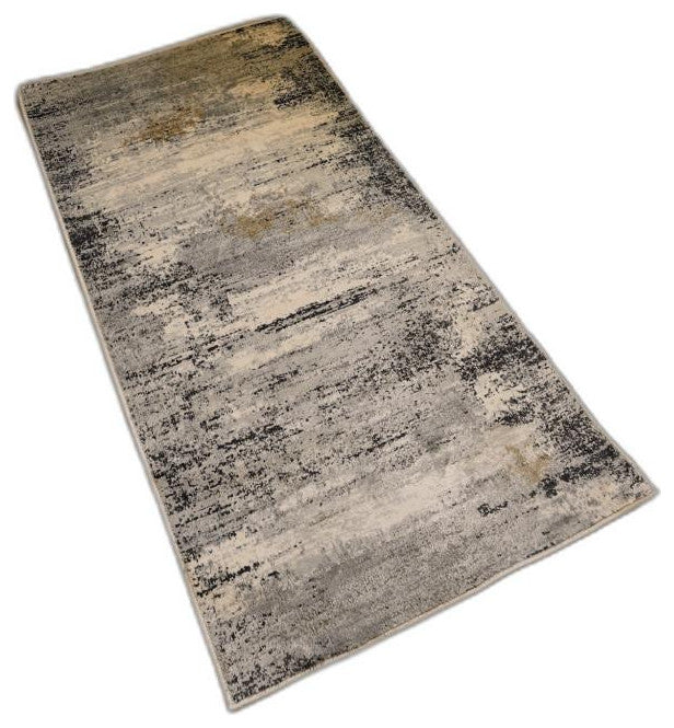 2"x8" Gray Mod Distressed Strokes Runner Rug