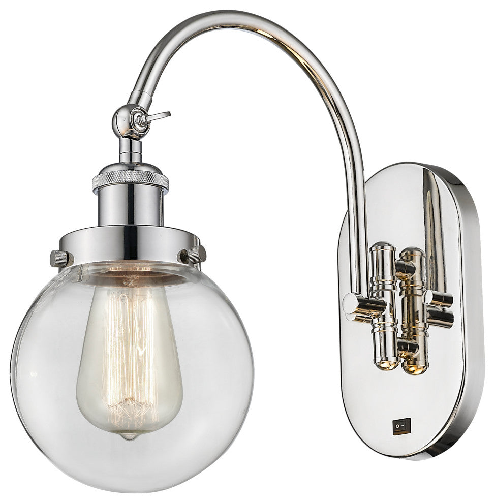 Innovations 918-1W-PN-G202-6 1-Light Sconce, Polished Nickel