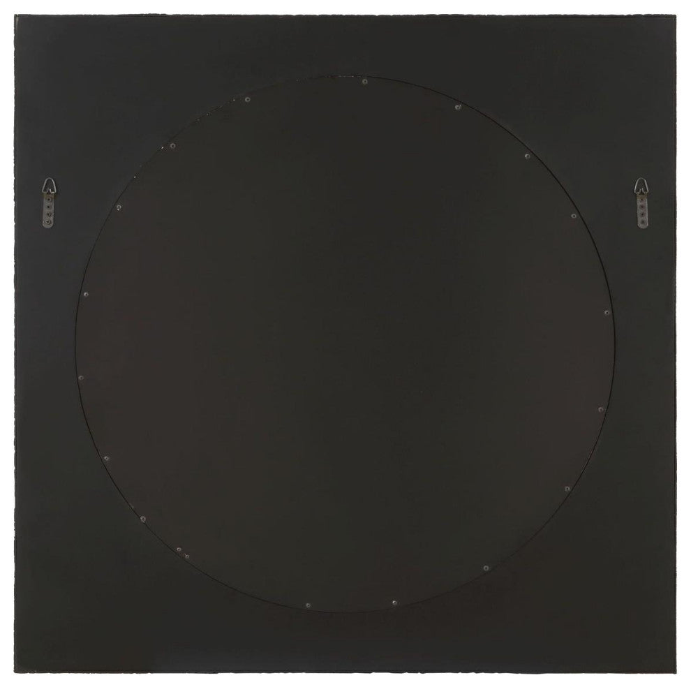 Ember Wall Mirror, Black and Plated Brass