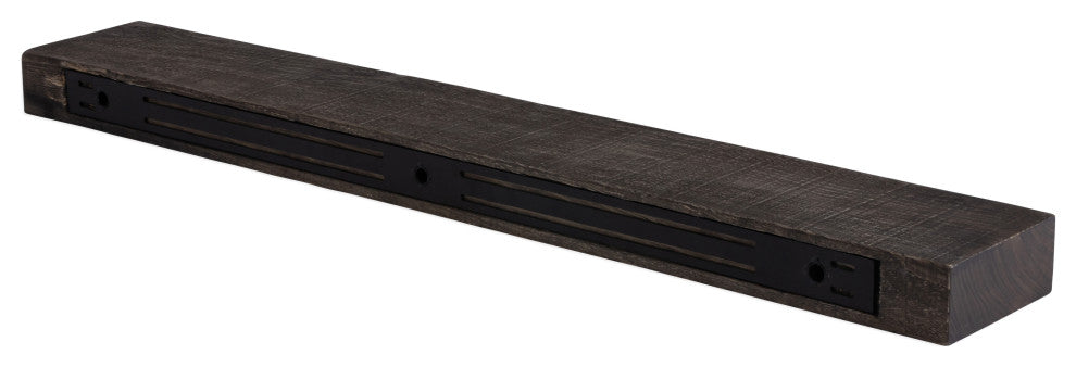 Solid Timber Floating Mantel Shelf, Dark Chocolate, 42"