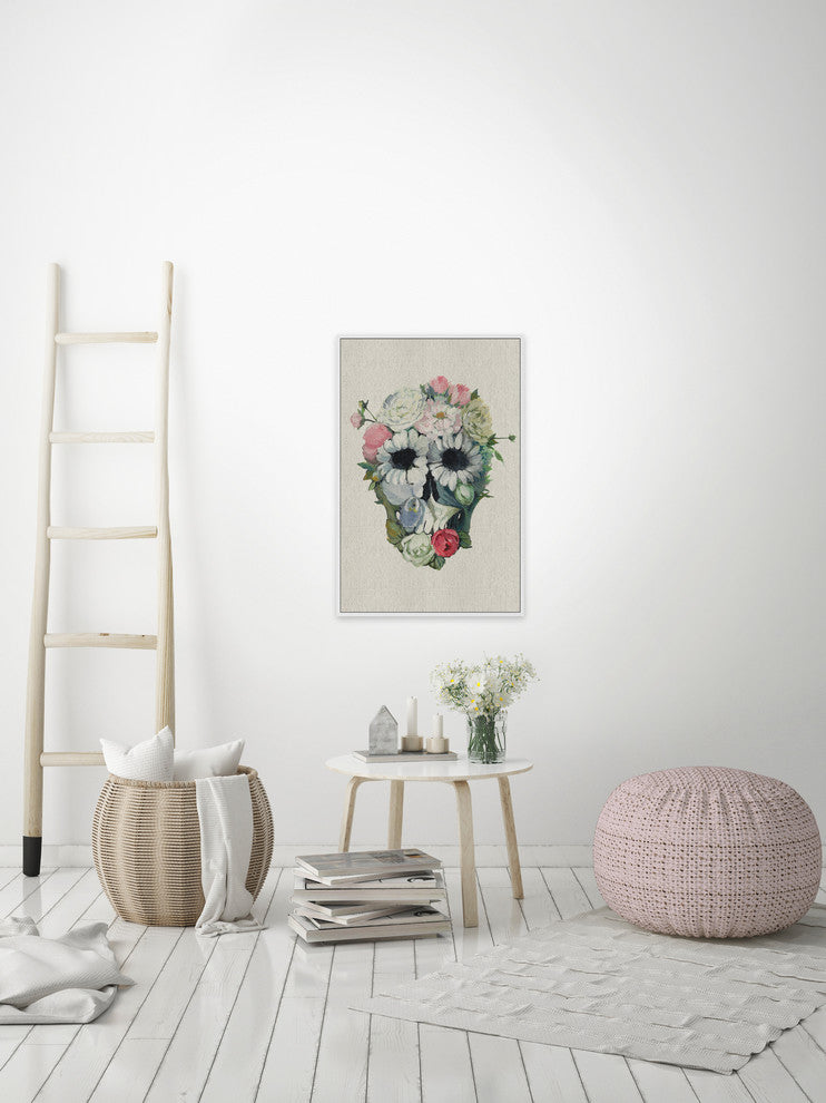 "Fancy Floral" Floater Framed Painting Print on Canvas, 12"x18"