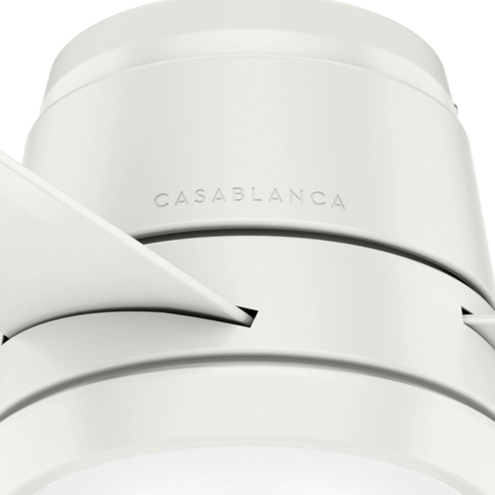 Casablanca 54" Commodus Fresh White Ceiling Fan, LED Light Kit and Wall Control