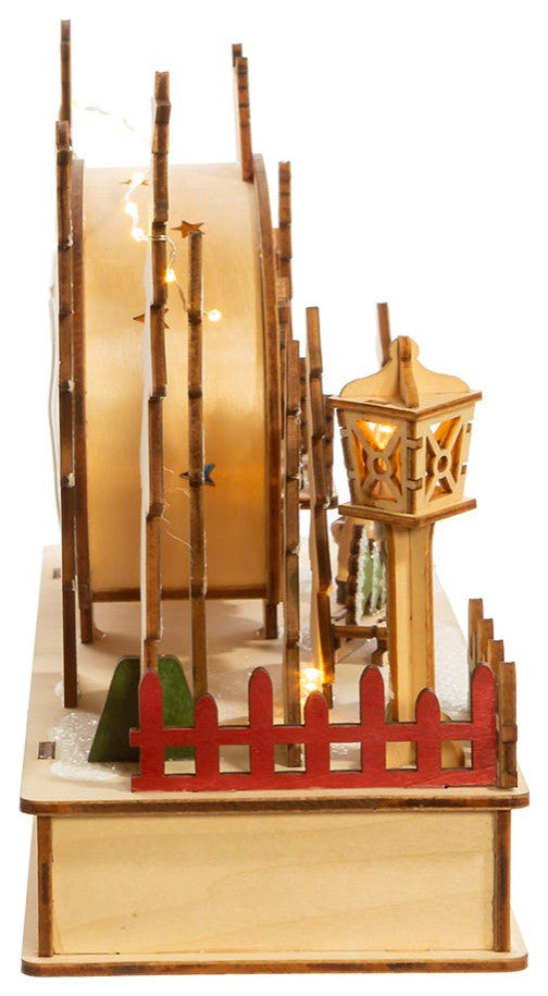 7" Battery-Operated Wooden Light Up Camping Scene