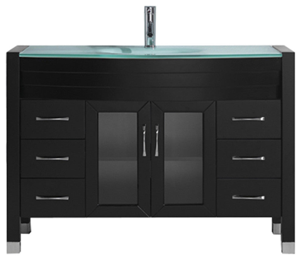 Ava 48" Single  Sink Espresso Top Vanity in Espresso with Brushed Nickel Faucet