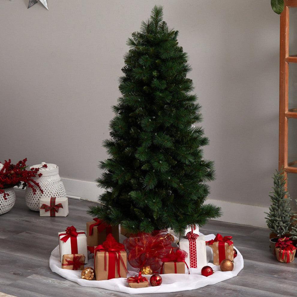 5' Slim West Virginia Mountain Pine Artificial Christmas Tree With 200 Lights