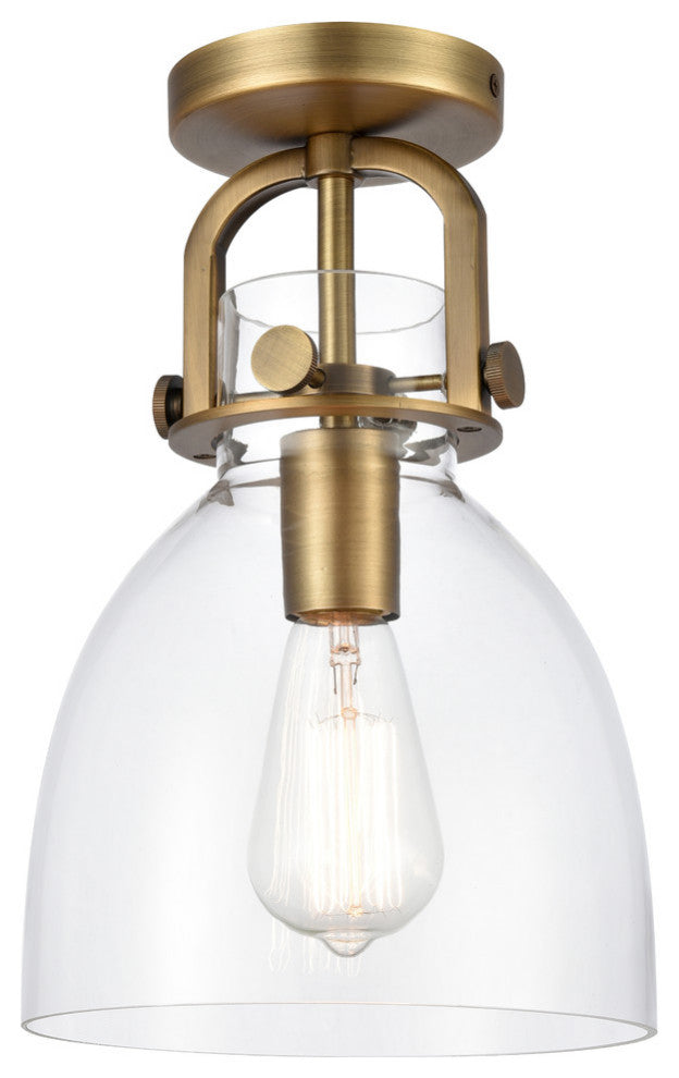 Innovations Newton Bell Flush Mount Brushed Brass