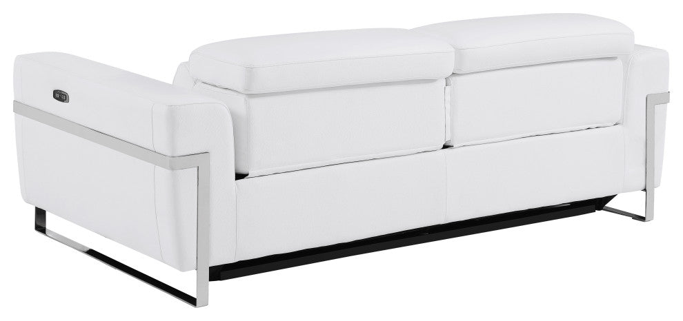 Prato Genuine Italian Leather Modern Sofa Set, White
