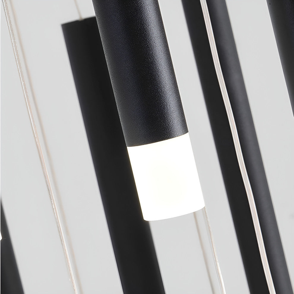 Burgdorf | Black Pendant Lamp in a Nordic Style for Kitchen, 14 Heads Black, Cool Light