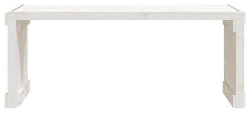 vidaXL Patio Bench Extendable Garden Bench Outdoor Seating White Solid Wood Pine