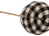 78.74" Black and White Plaid Fabric Garland