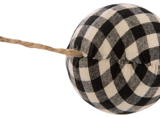 78.74" Black and White Plaid Fabric Garland