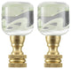 Aspen Creative 24026-X, Clear w/Green Grain Glass Lamp Finial, Copper, 2" Tall, Clear & Green, Pack Set of 2