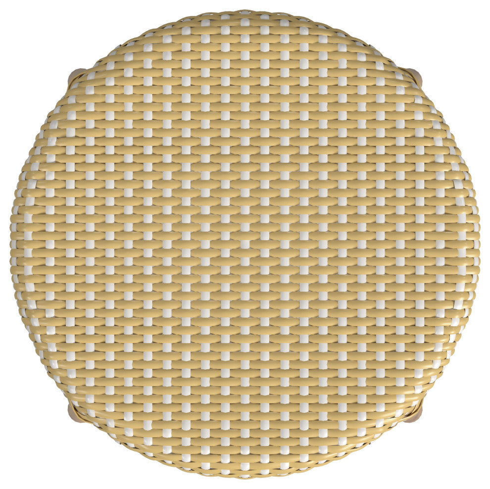 Tobias Rattan Counter Stool, Yellow