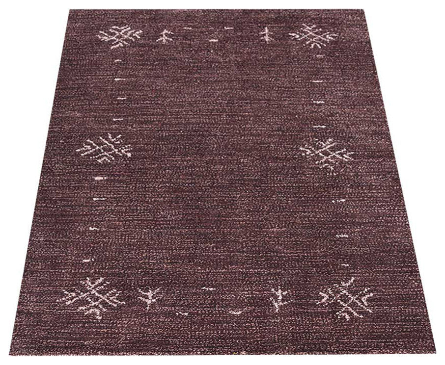 HAND KNOTTED LOOM SILK ECO-FRIENDLY AREA RUG-8'x10',Rectangle,Brown,Contemporary