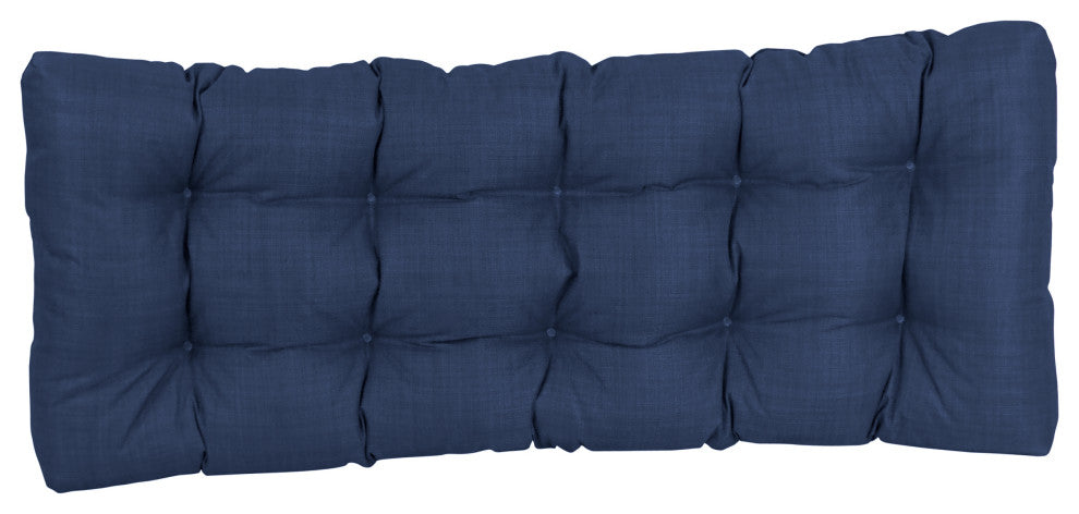 51"X19" Tufted Solid Outdoor Spun Polyester Loveseat Cushion, Azul