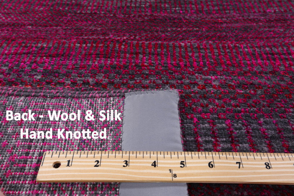 6' Square Super Savannah Gabbeh Wool and Silk Hand-Knotted Rug Q6919