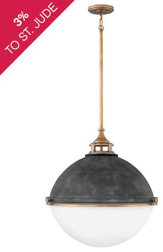 Hinkley Fletcher Large Orb, Aged Zinc