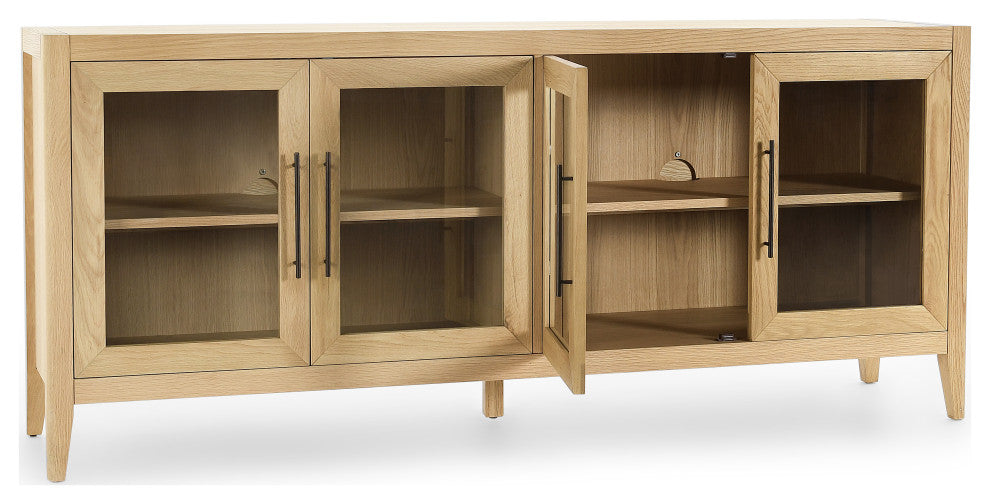 Beechgrove Four Door Sideboard, Natural Brown