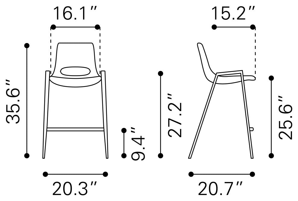 Desi Counter Stool, Set of 2 White