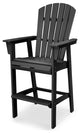 POLYWOOD Nautical Adirondack Bar Chair, Black